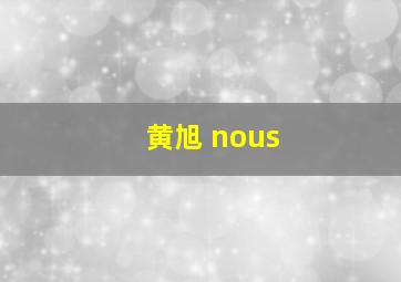 黄旭 nous